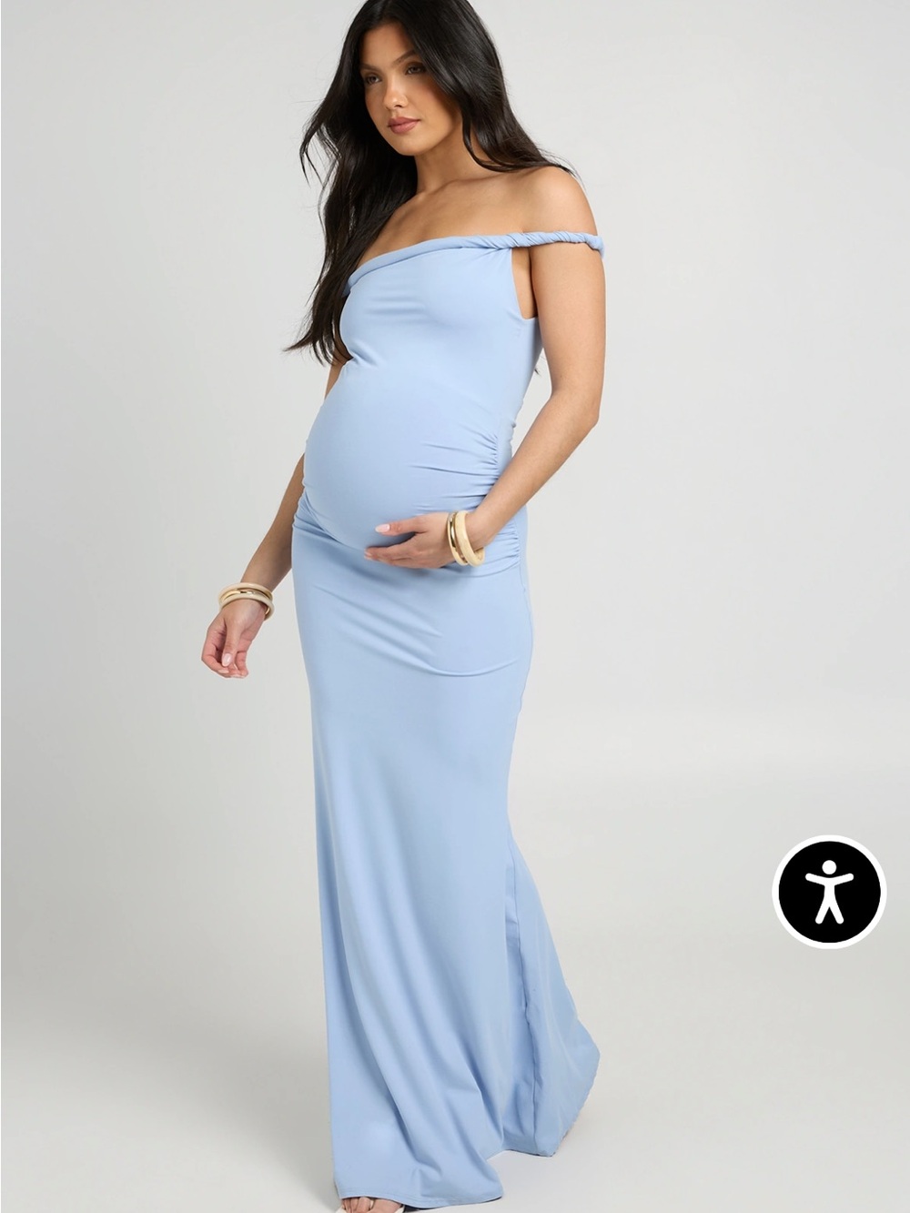 Maternity Twist Bardot Maxi Dress